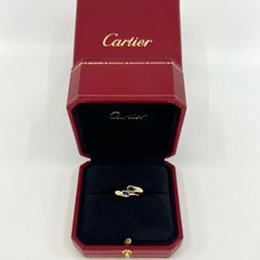 Cartier Deep Blue Sapphire Oval Cut Ellipse 18k Gold Bypass Split Ring EU52
