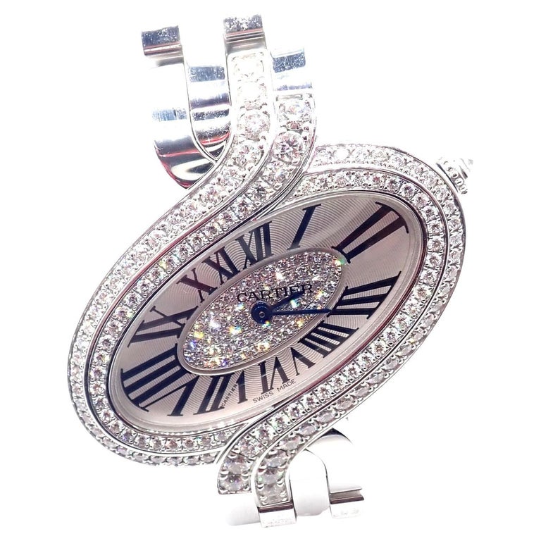Cartier Delices de Cartier Diamond White Gold Quartz Wristwatch
