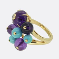 Cartier Délices de Goa Amethyst Turquoise and Diamond Ring