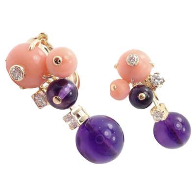 Cartier 18 Karat Yellow Gold Panthère De Pendant on a Silk String ...