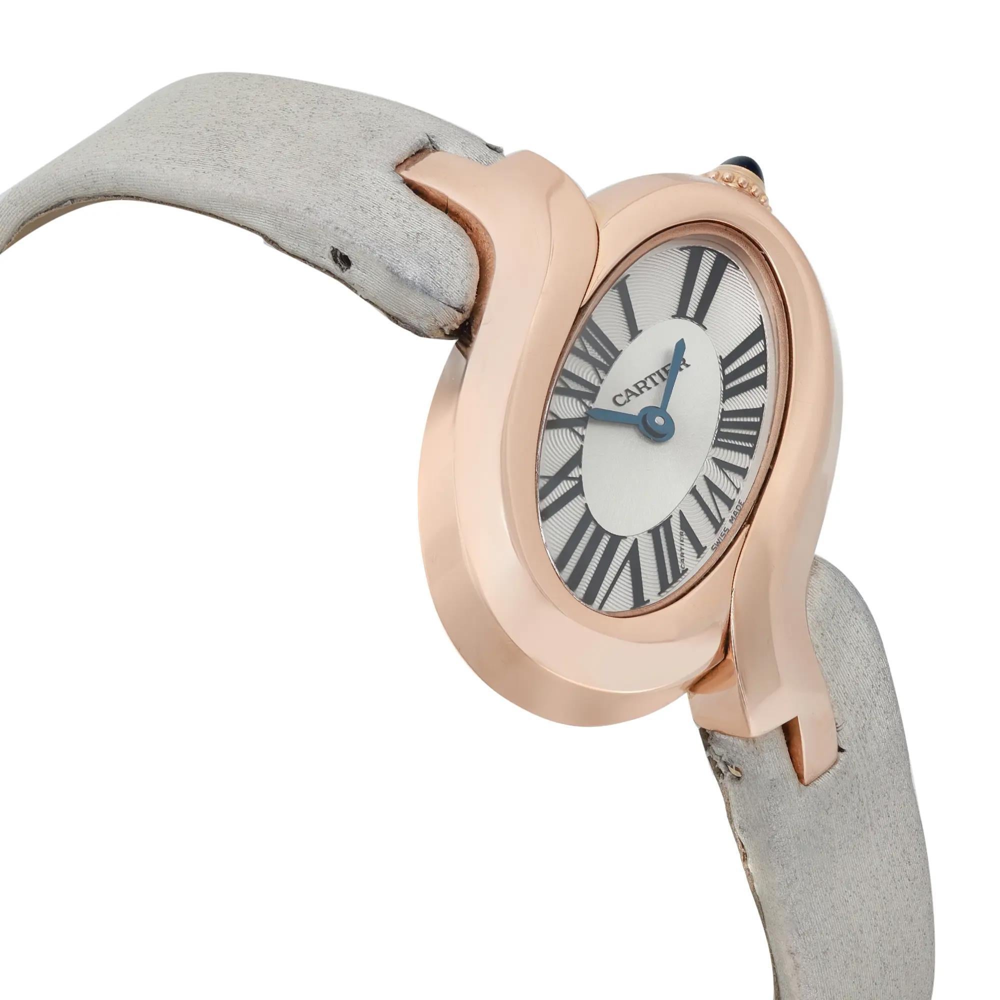 Women's Cartier Delices De Small 18K Rose Gold Silver Dial Ladies Watch W8100009