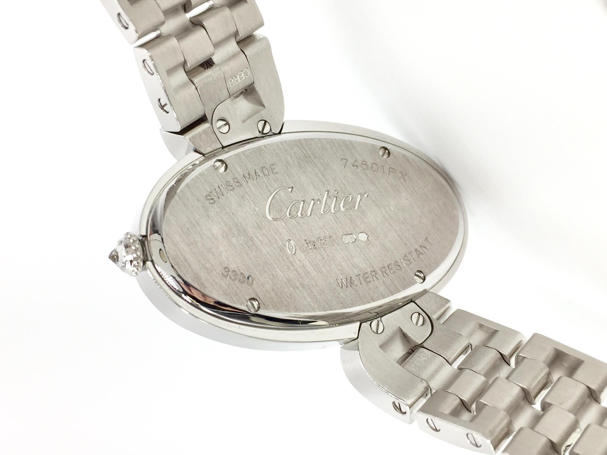 Women's or Men's Cartier Delices Large Watch 18 Karat White Gold WG800007 For Sale