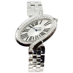 Cartier Delices Large Watch 18 Karat White Gold WG800007