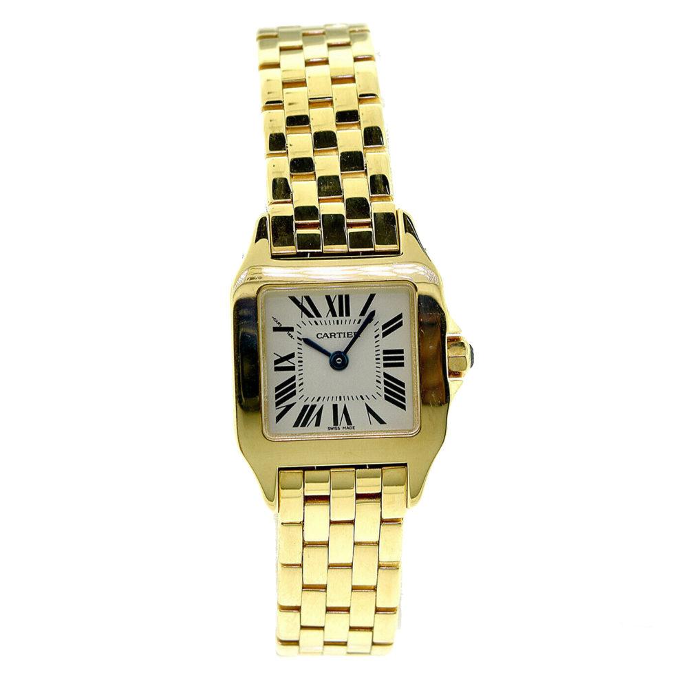 Cartier Demoiselle W25063X9 18 Karat Gold White Dial Watch, Small W-161 3