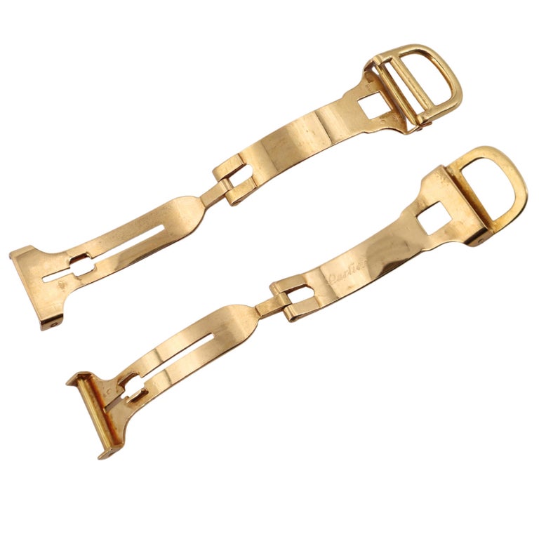 CARTIER Deployment 18kt yellow Gold Clasp Buckle 14mm For Sale at