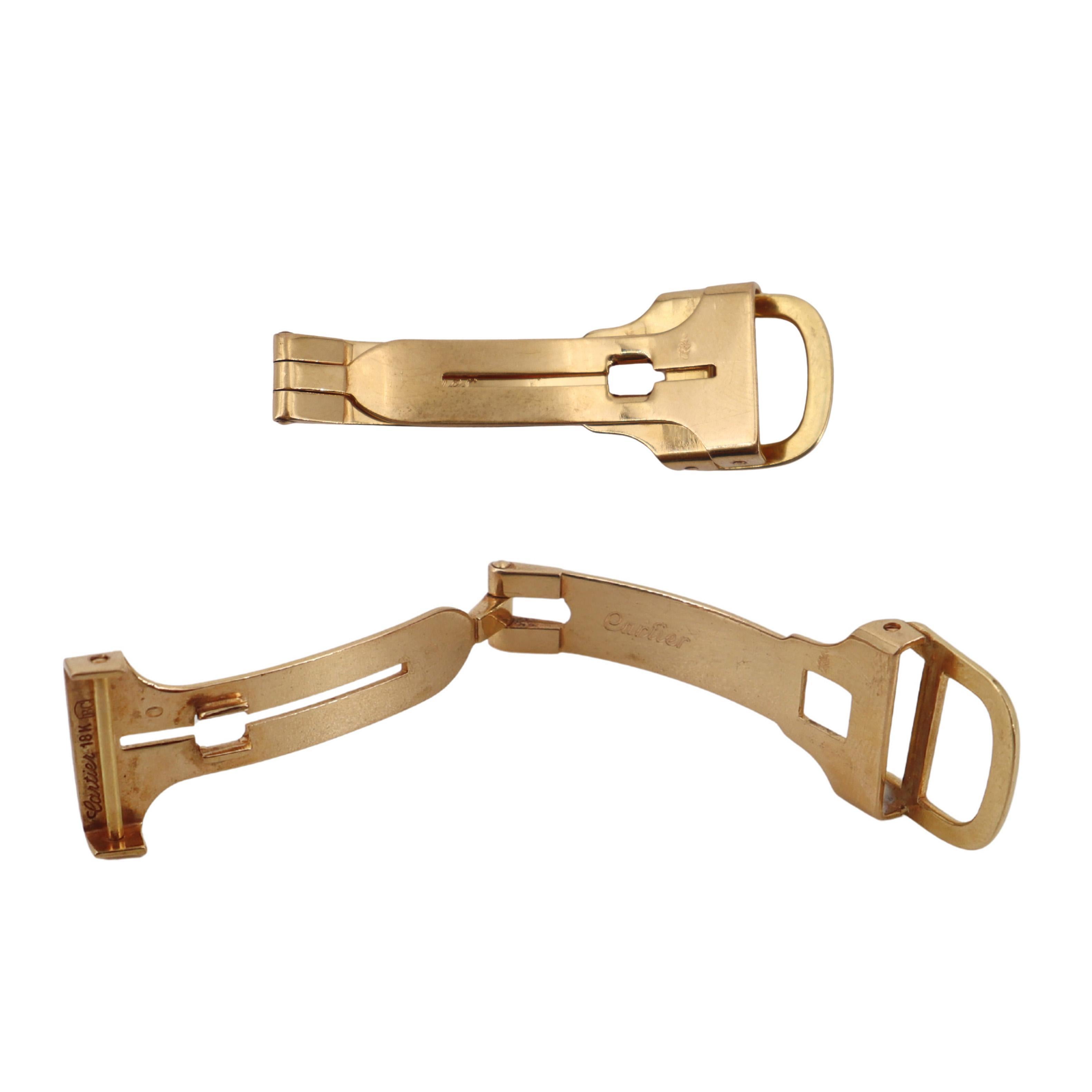 CARTIER Deployment 18kt yellow Gold Clasp Buckle 14mm en vente 2