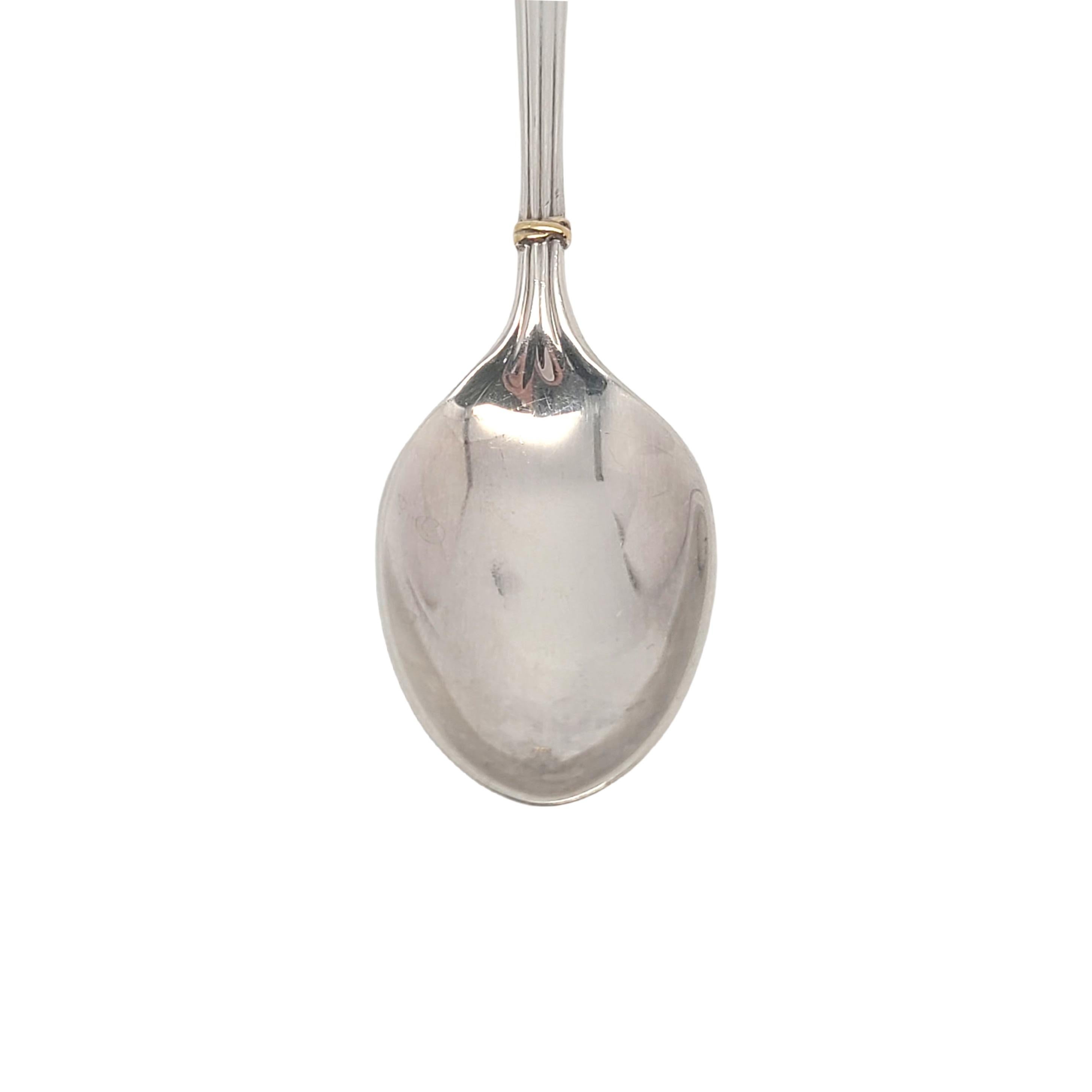 Cartier Des Must Sterling Silver Gold Accent Demitasse Spoon In Good Condition In Washington Depot, CT
