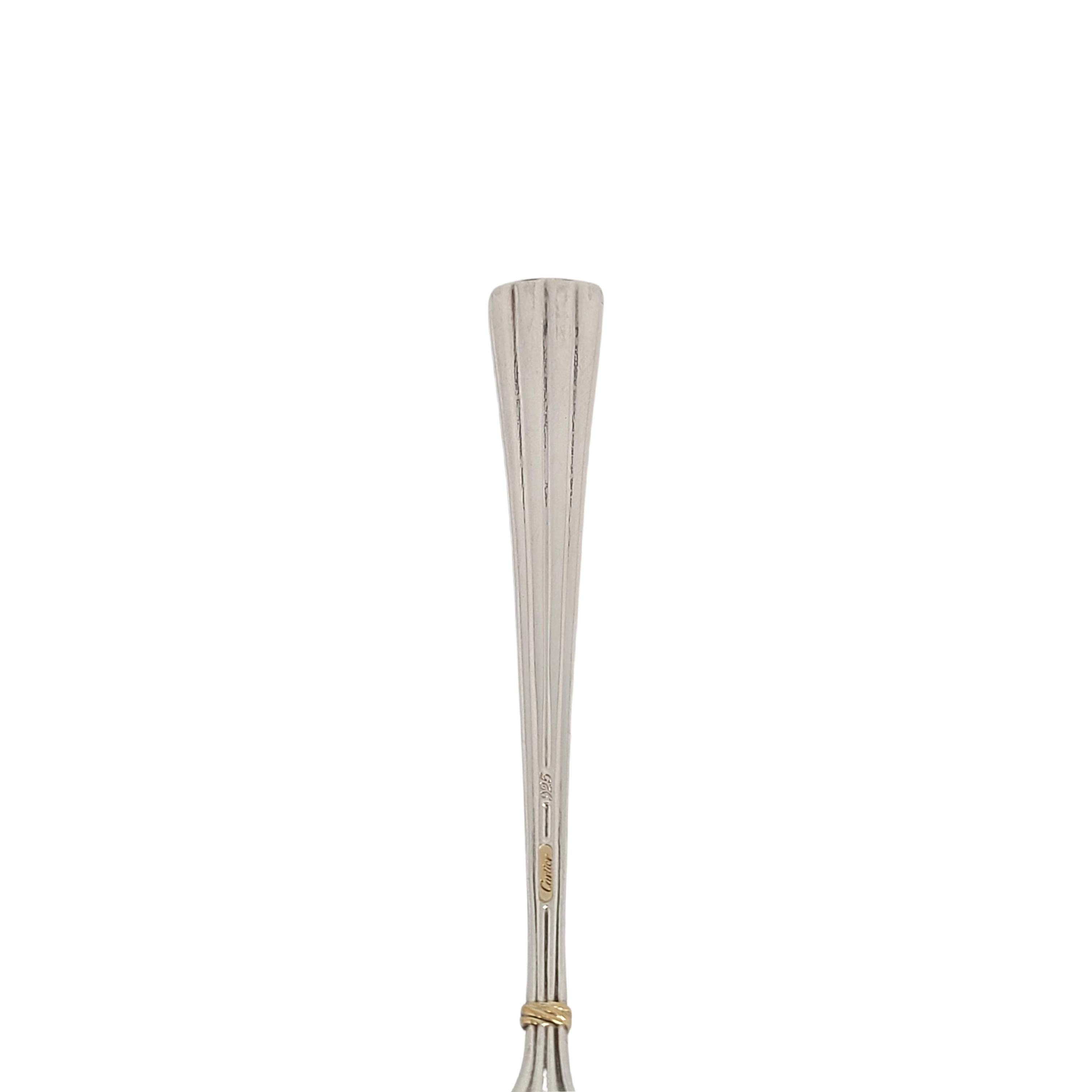 Women's or Men's Cartier Des Must Sterling Silver Gold Accent Demitasse Spoon
