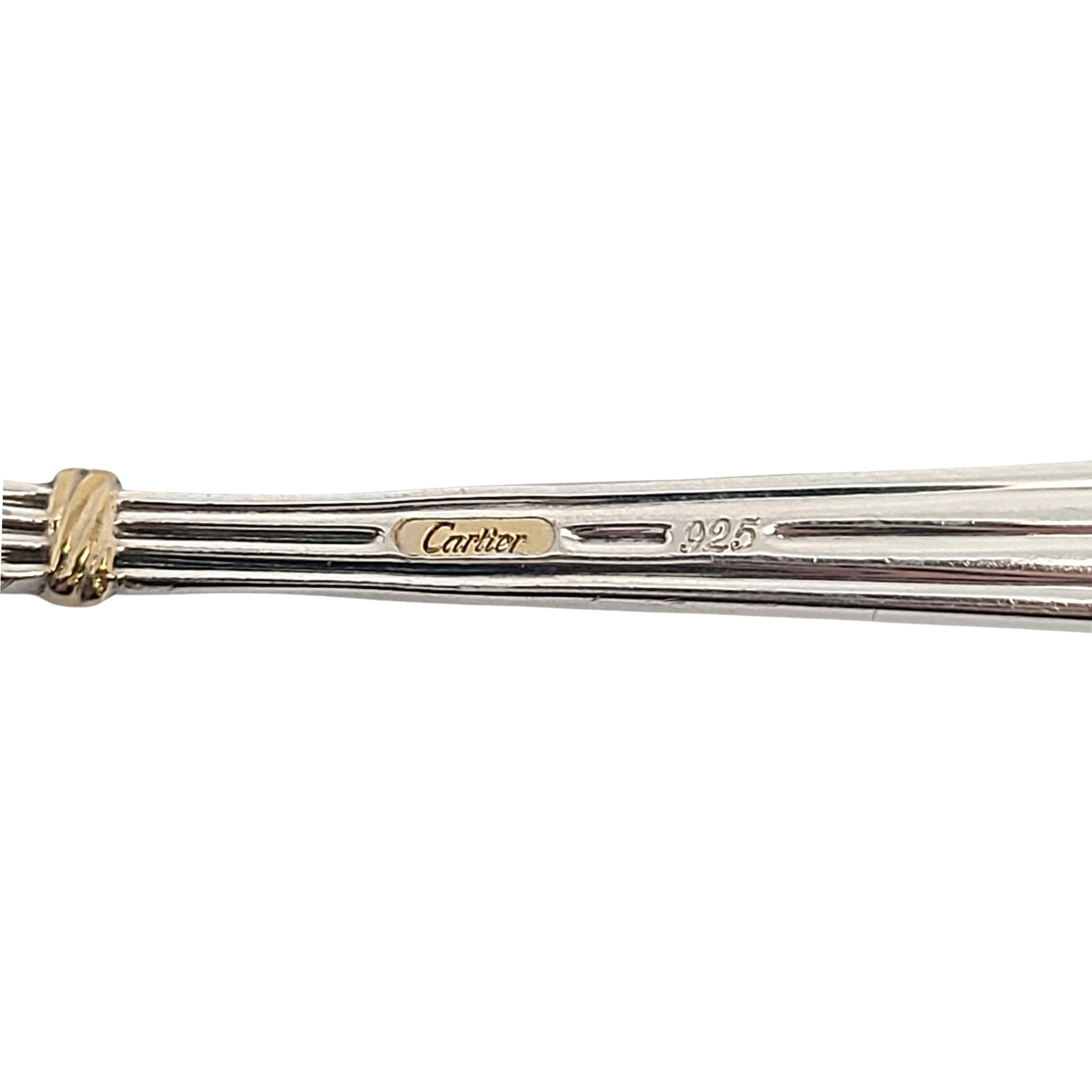 Cartier Des Must Sterling Silver Gold Accent Demitasse Spoon 2