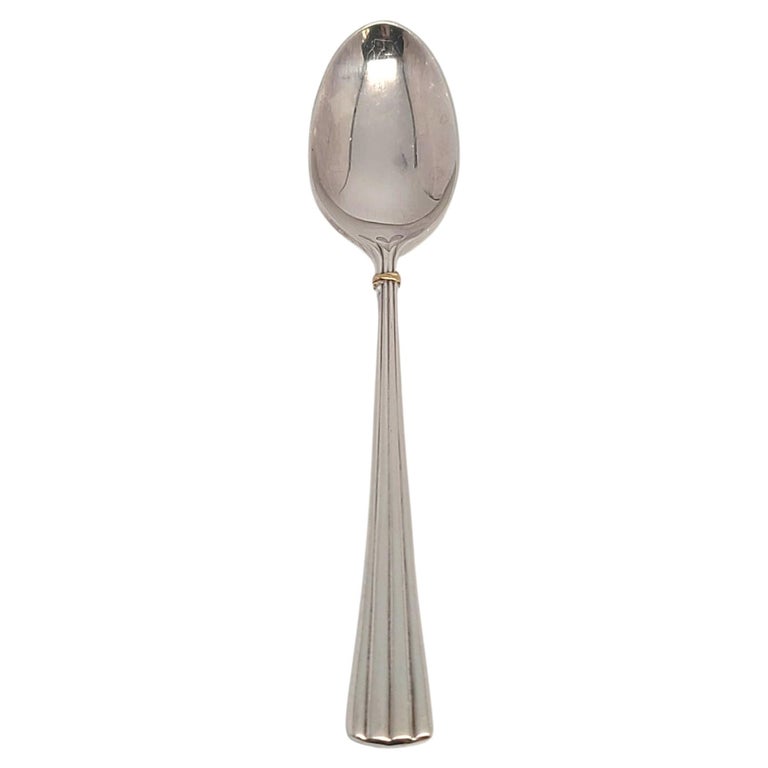 Cartier Des Must Sterling Silver Gold Accent Demitasse Spoon at 1stDibs