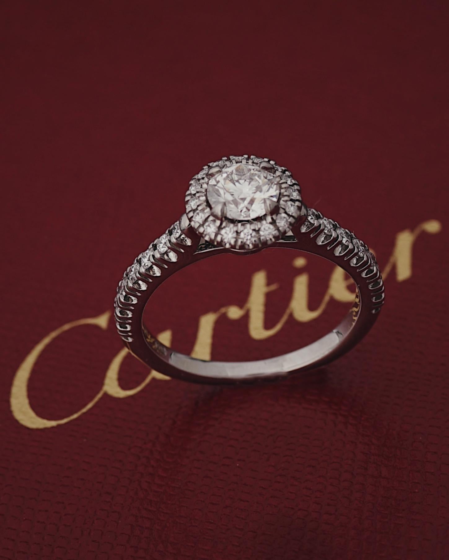 De las mujeres Cartier, Anillo de diamantes Desitnee Solitario talla redonda GIA 0,42 quilates G/VS1