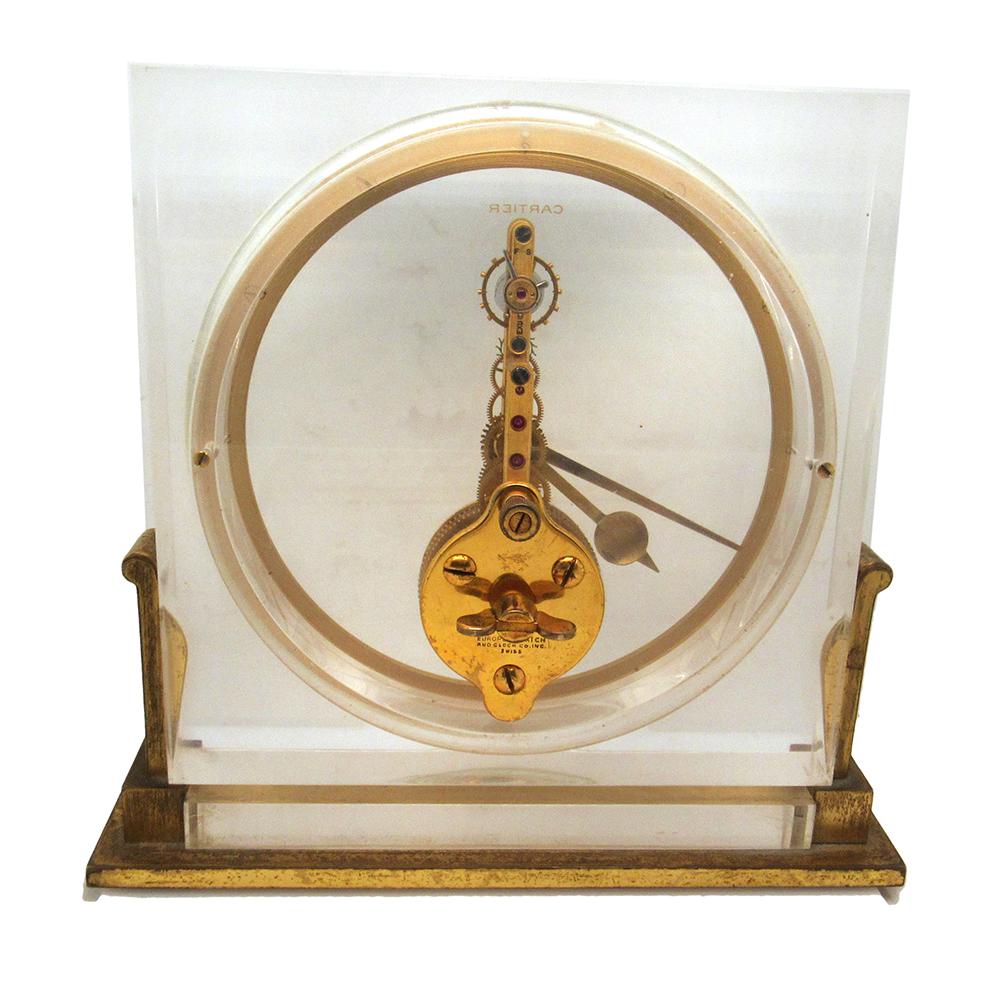 Rare Cartier clock made in the 1950's for Cartier by European Watch and Clock Company, the 5