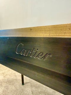 Signed Cartier Rare Bronze Desk w/ Lateral Extending Shelves