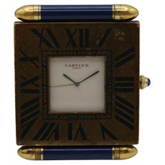 Cartier Desk & Travel Clock  Cathay Pacific Pilot Edition  1980s