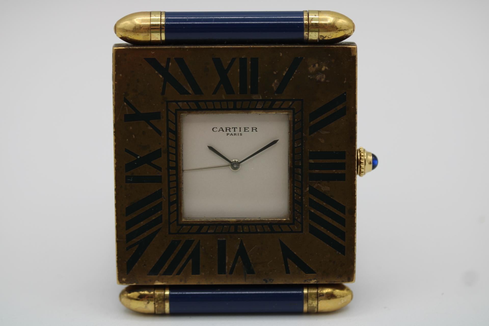 Cartier Schreibtisch- und Reiseuhr  Cathay Pacific Pilot Ausgabe  1980s im Zustand „Relativ gut“ im Angebot in London, GB