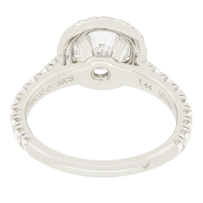 Modern Cartier ‘Destinée’ 1.44ct Diamond Halo Ring For Sale