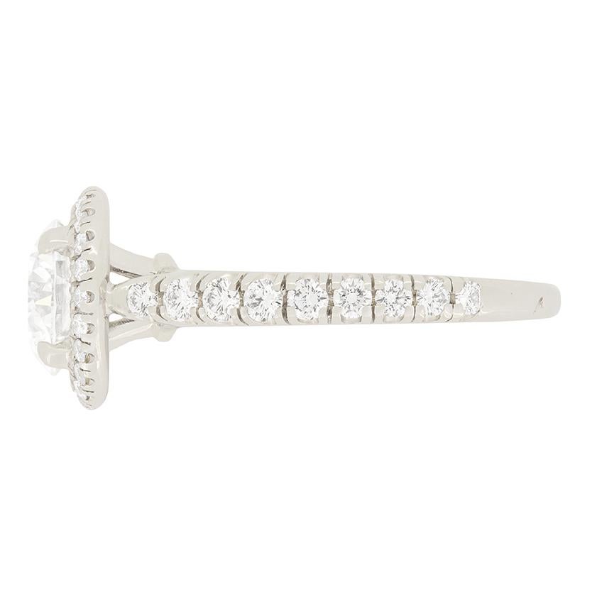 Brilliant Cut Cartier ‘Destinée’ 1.44ct Diamond Halo Ring For Sale