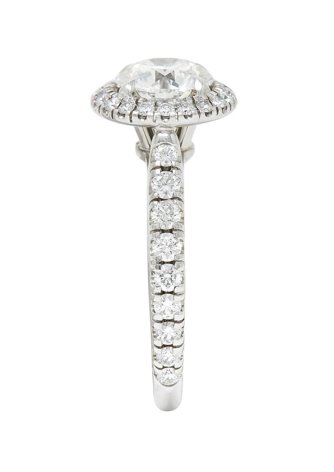 Cartier Destinee 1.55 Carats Diamond Platinum Halo Engagement Ring GIA 1