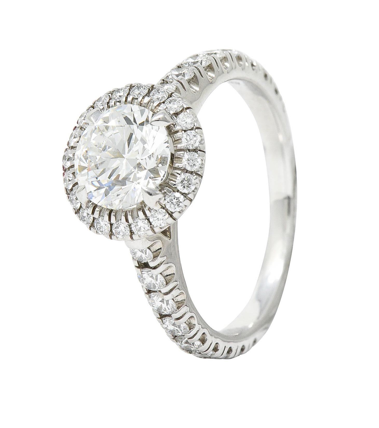Cartier Destinee 1.55 Carats Diamond Platinum Halo Engagement Ring GIA 2