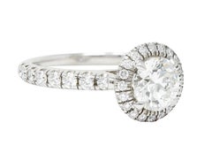 Cartier Destinee 1.55 Carats Diamond Platinum Halo Engagement Ring GIA