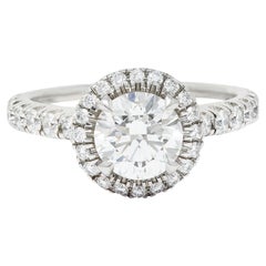 Cartier Destinee 1.55 Carats Diamond Platinum Halo Engagement Ring GIA