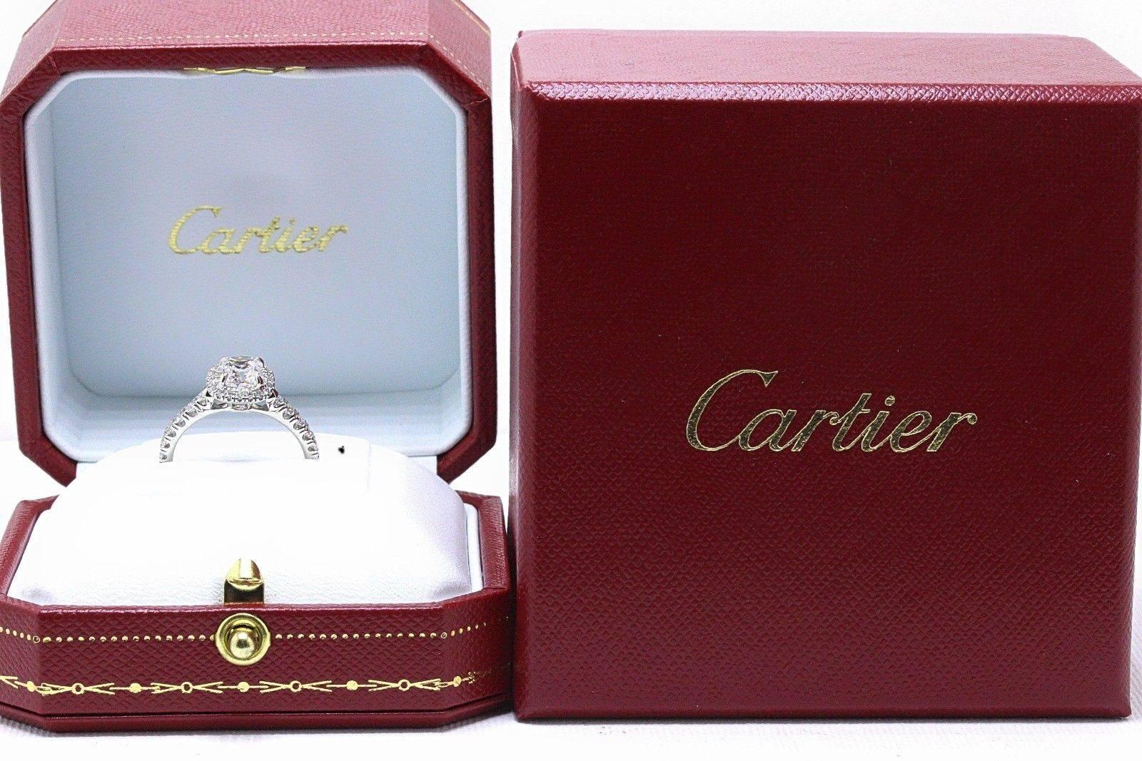 Cartier Destinee 1.59 Carat Platinum Diamond Engagement Ring In Excellent Condition In San Diego, CA