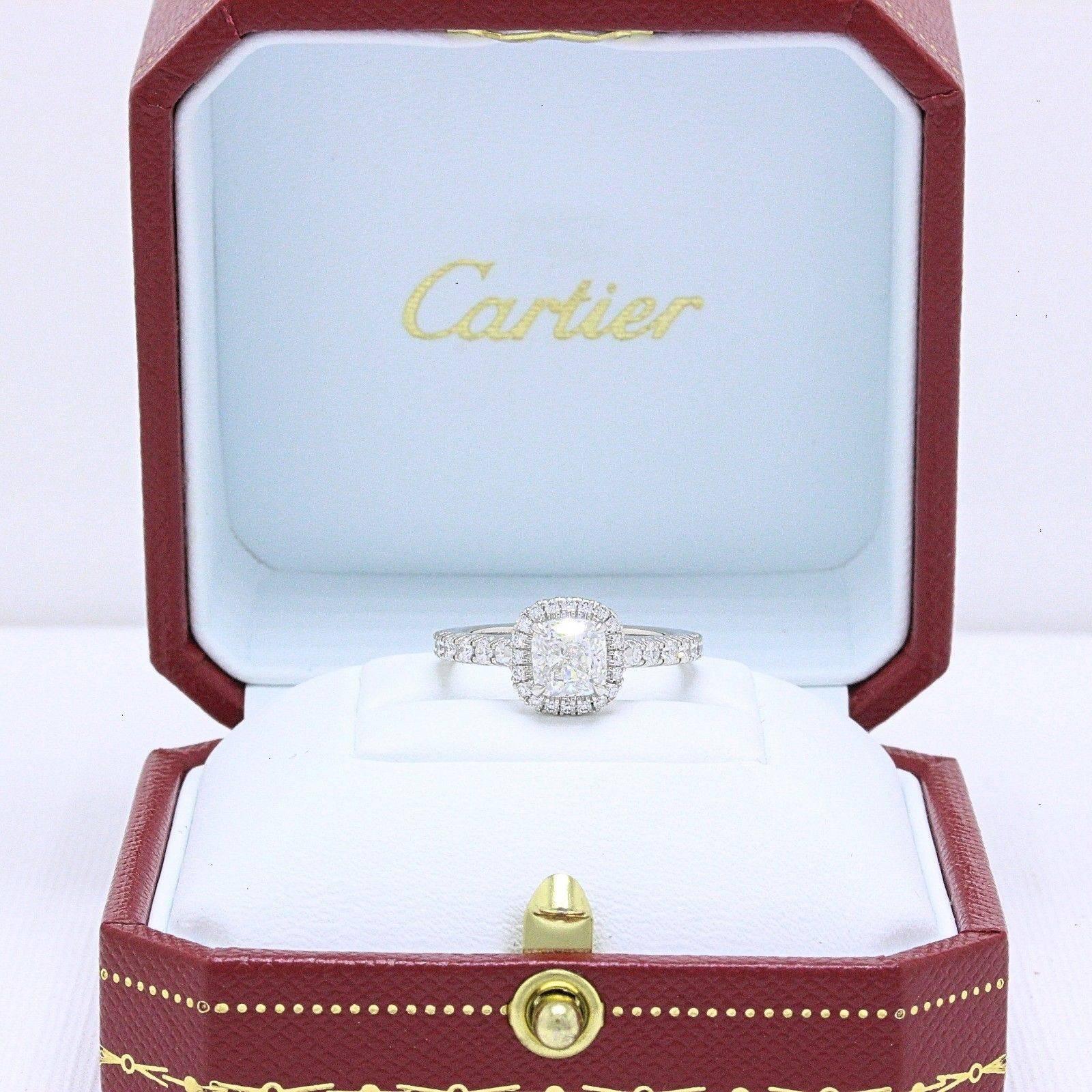 Women's or Men's Cartier Destinee 1.59 Carat Platinum Diamond Engagement Ring