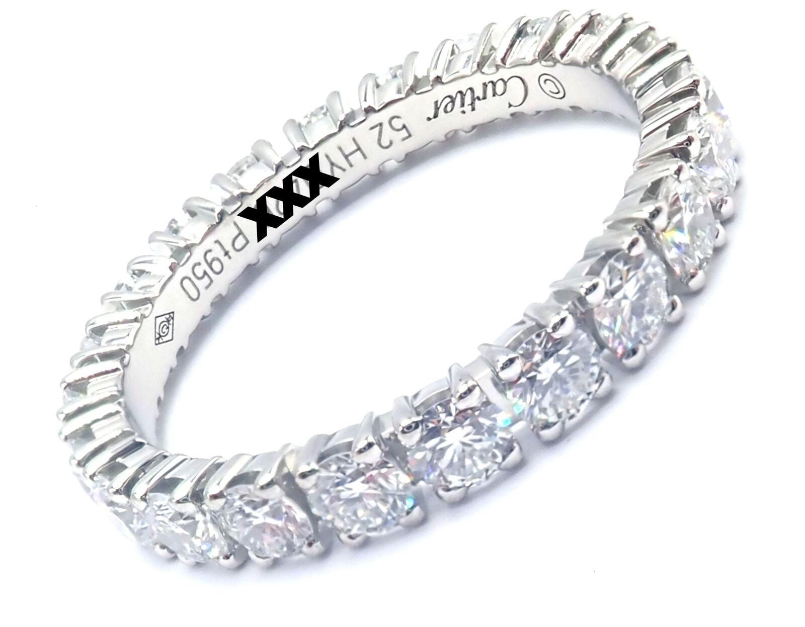 Cartier Destinee Full Diamond Platinum Eternity Wedding Band Ring In Excellent Condition In Southampton, PA