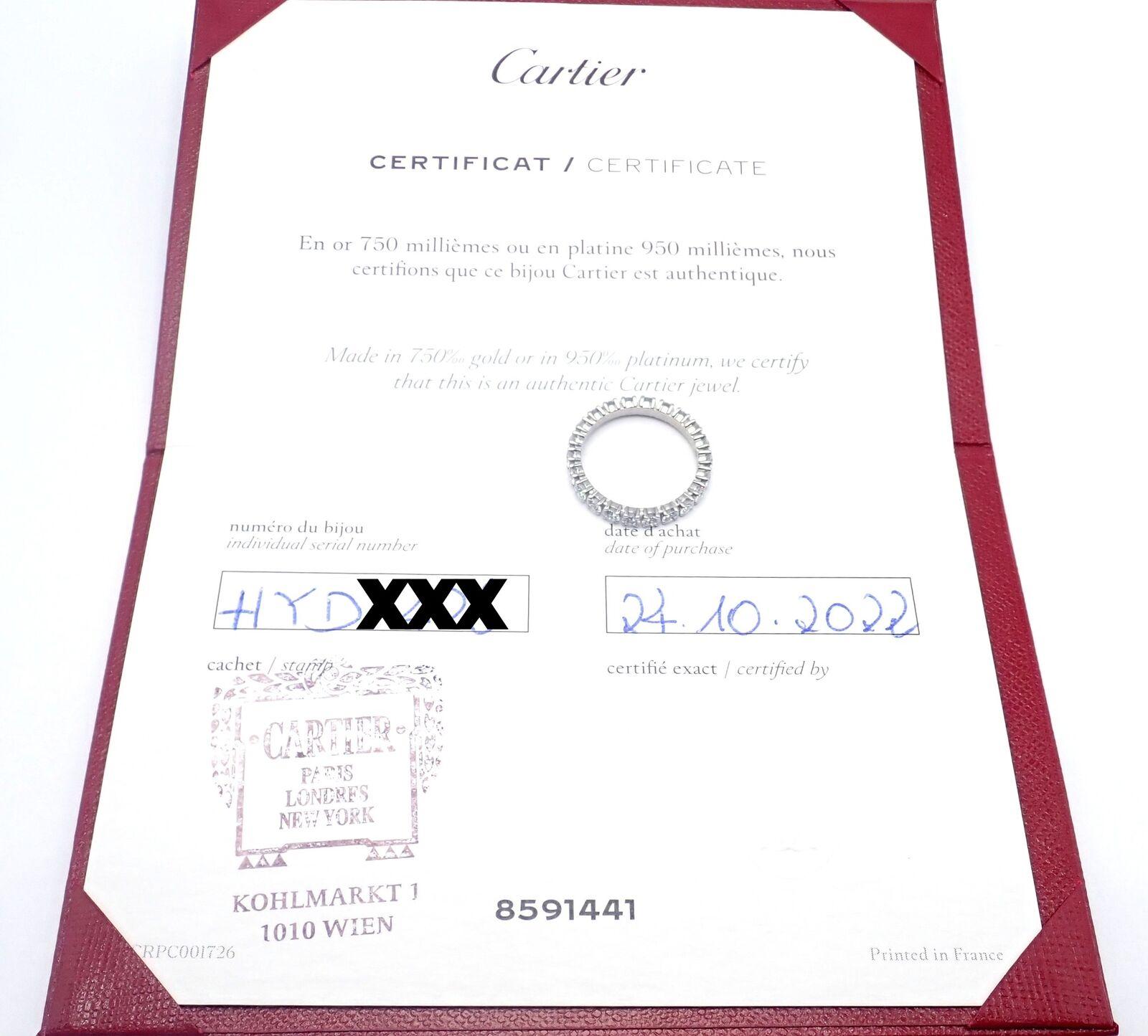 Cartier Destinee Full Diamond Platinum Eternity Wedding Band Ring 4