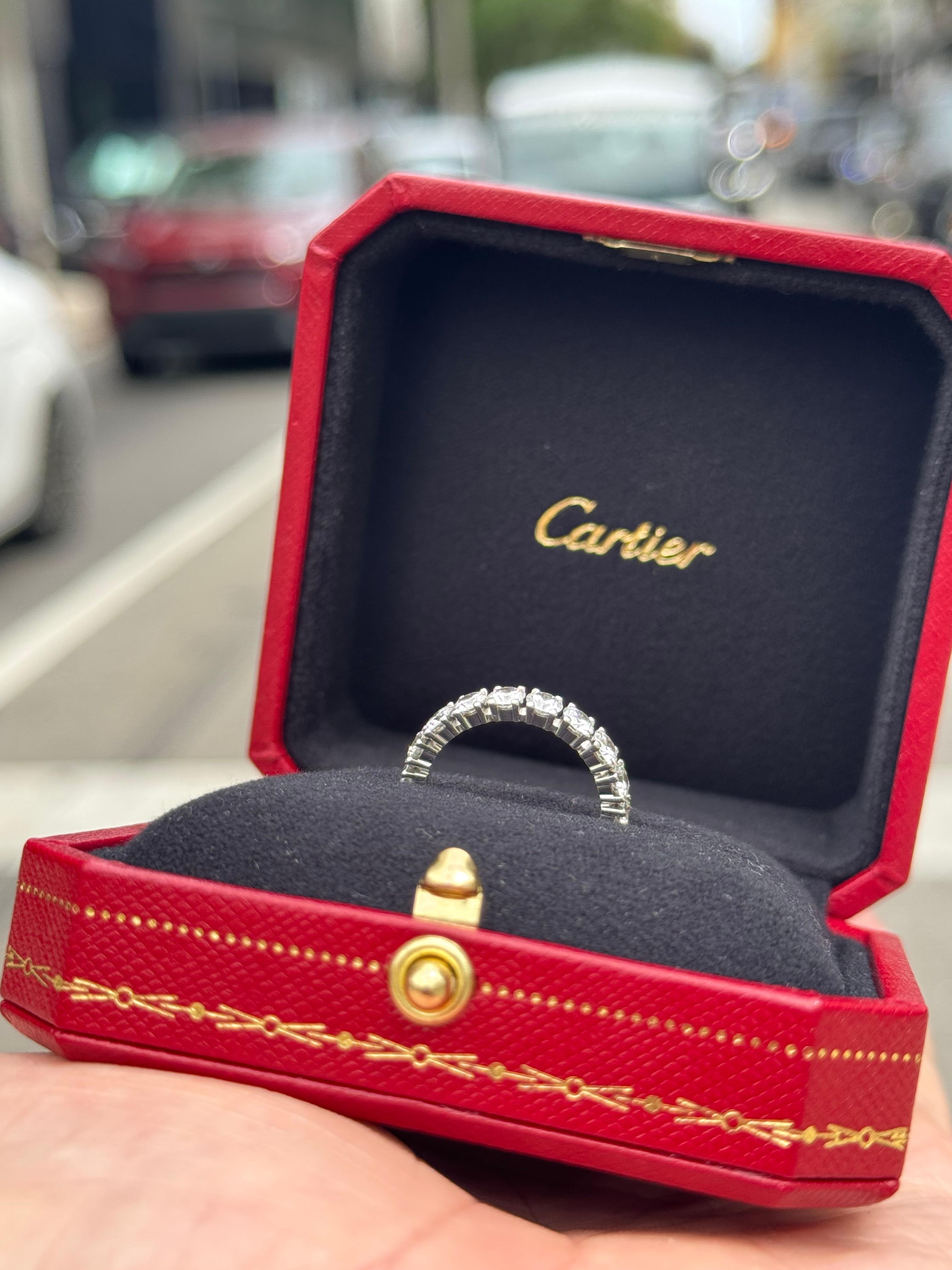 Cartier Destinee Alliance d'éternité en platine avec diamants de 2,97 carats, taille 52 Excellent état - En vente à MIAMI, FL