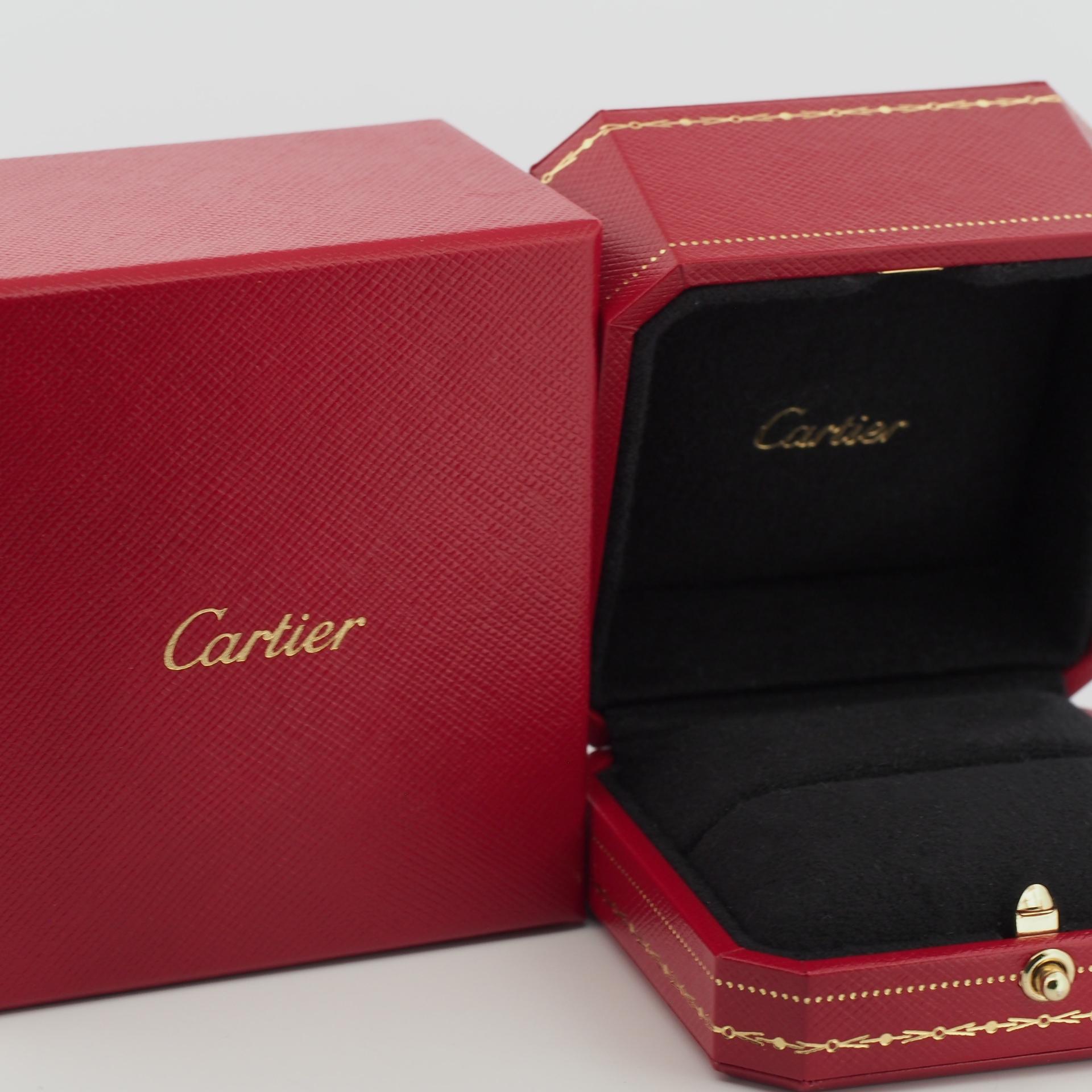 Cartier Destinee Solitaire 0.41 Carat Halo Diamond Ring Pt 53 For Sale 3