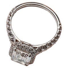 Cartier Destinée Solitär 2,52 Karat Smaragdschliff Diamant Verlobungsring