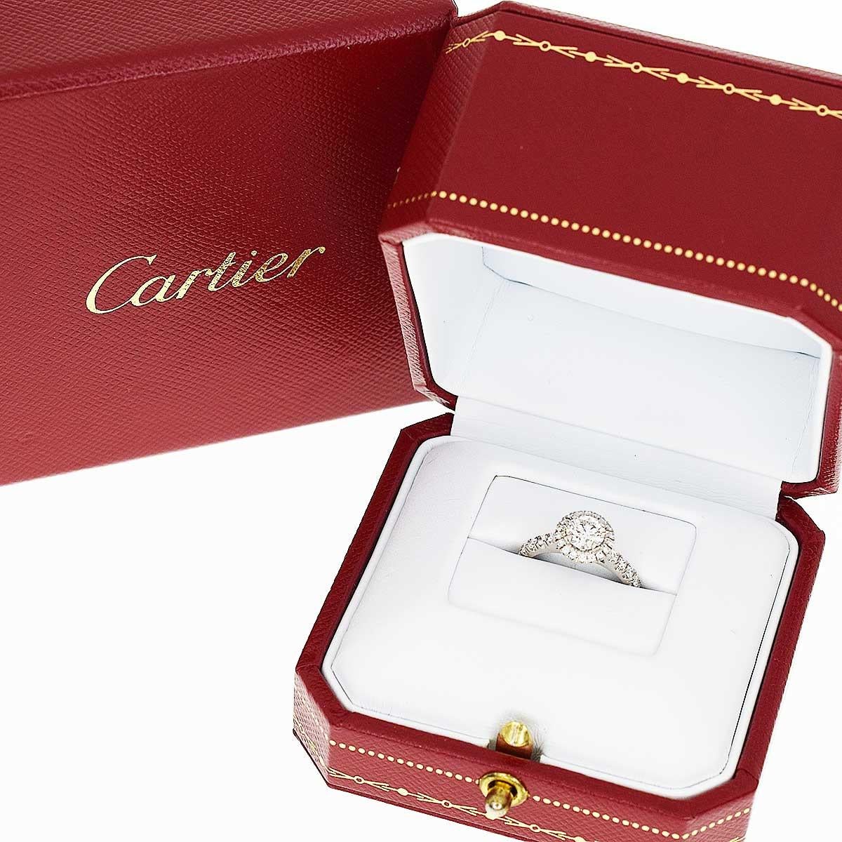 Cartier Destinee Solitaire Diamond 0.56ct F-VS1-Ex Anello in platino US 3 3/4 In condizioni buone in vendita a Tokyo, JP