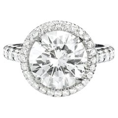 Cartier Destinée Solitaire Platinum Round Cut Diamond Halo Engagement Ring