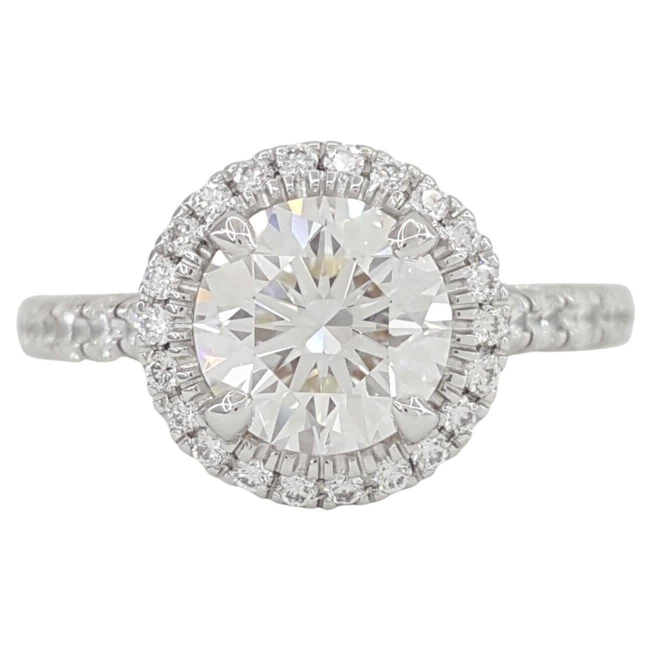 Cartier Destin e Solitaire Platinum Cushion Cut Diamond Halo Engagement Cartier Destin e Solitaire Platinum Cushion Cut Diamond Halo Engagement
