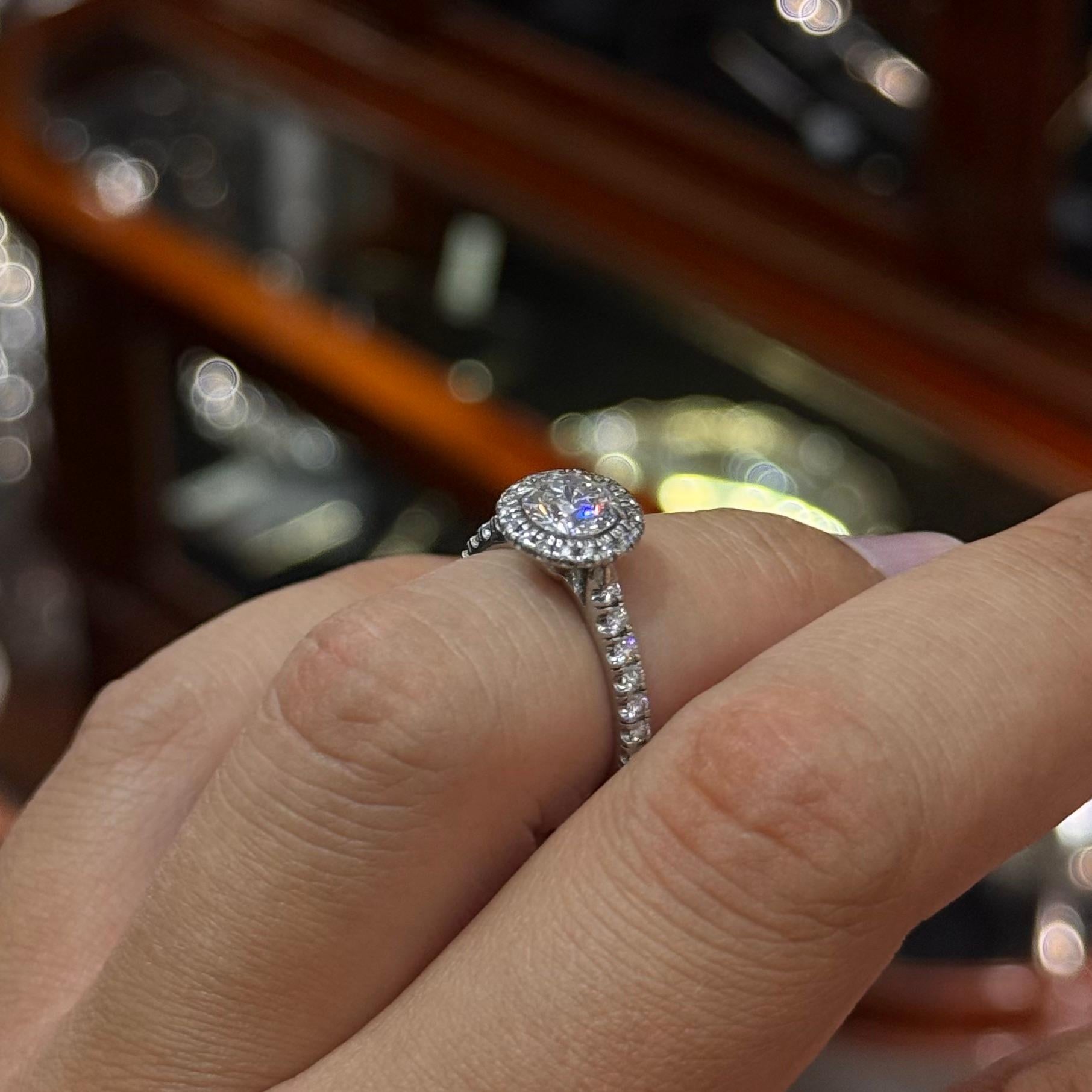 Cartier Destinée Solitaire Runder Brillant Diamant Verlobungsring Platin im Angebot 4