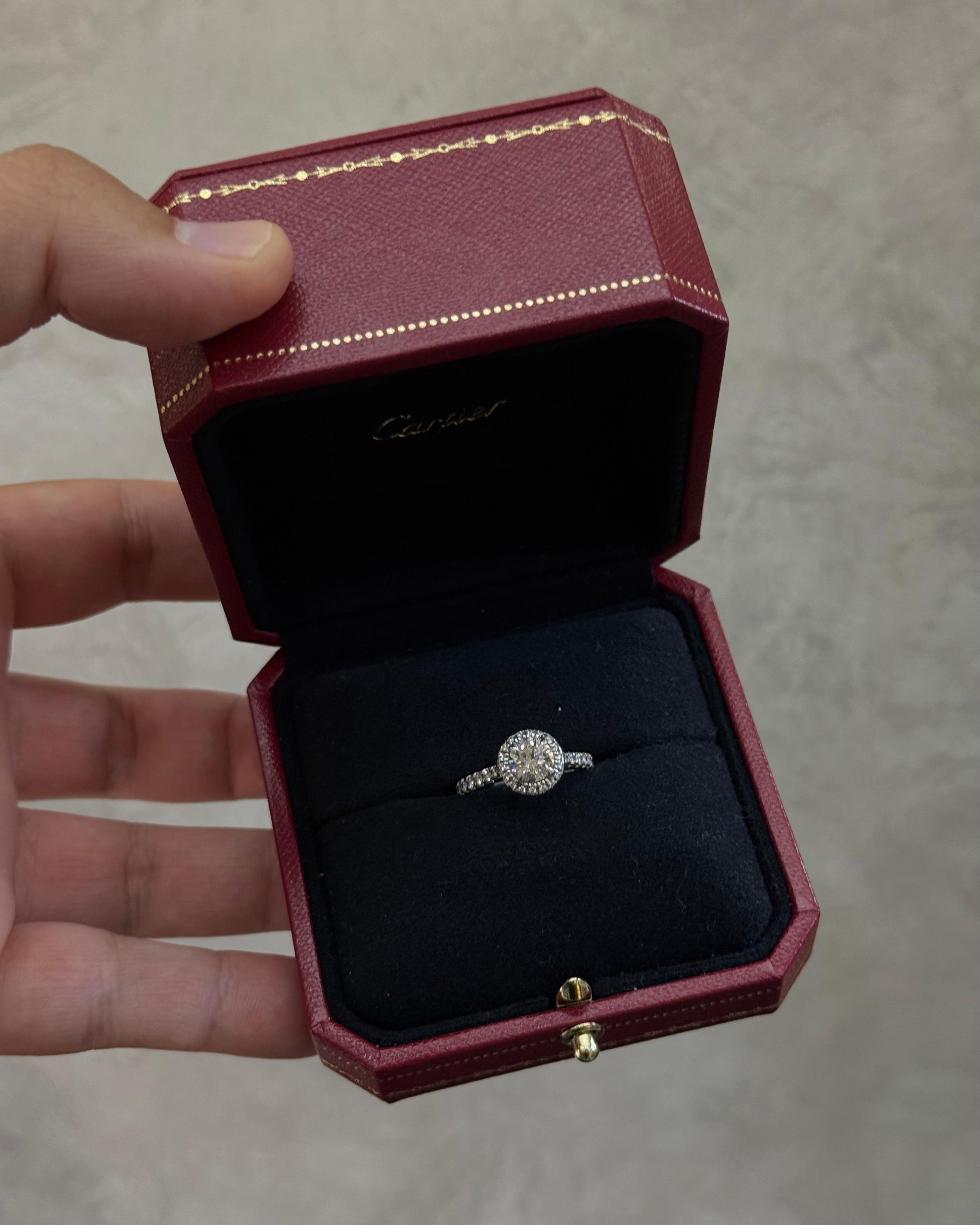 Cartier Destinée Solitaire Runder Brillant Diamant Verlobungsring Platin (Zeitgenössisch) im Angebot