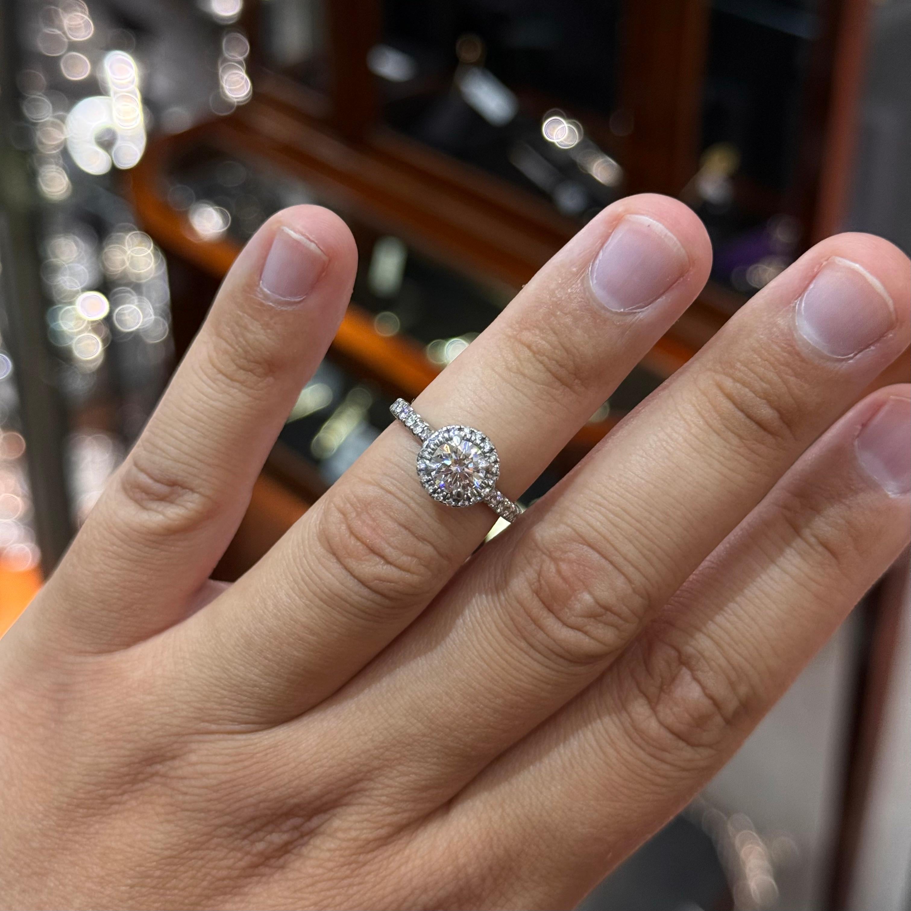 Cartier Destinée Solitaire Runder Brillant Diamant Verlobungsring Platin im Angebot 3