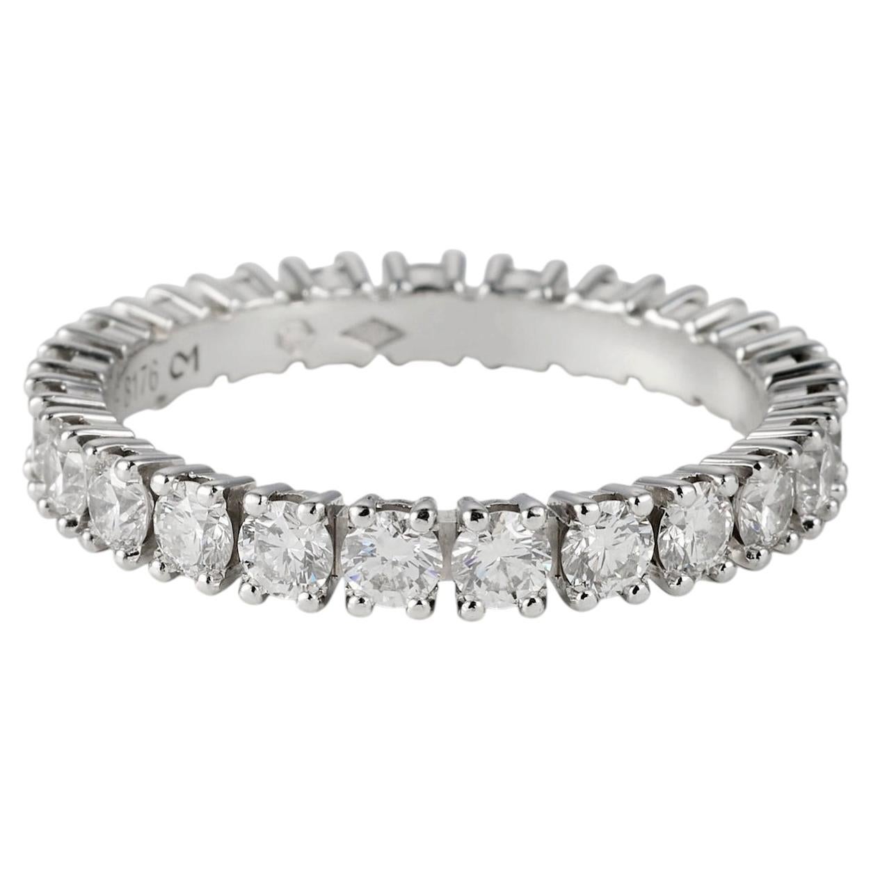 CARTIER – Ehering „Destinée“ aus Platin mit Diamanten (1,63 Karat)