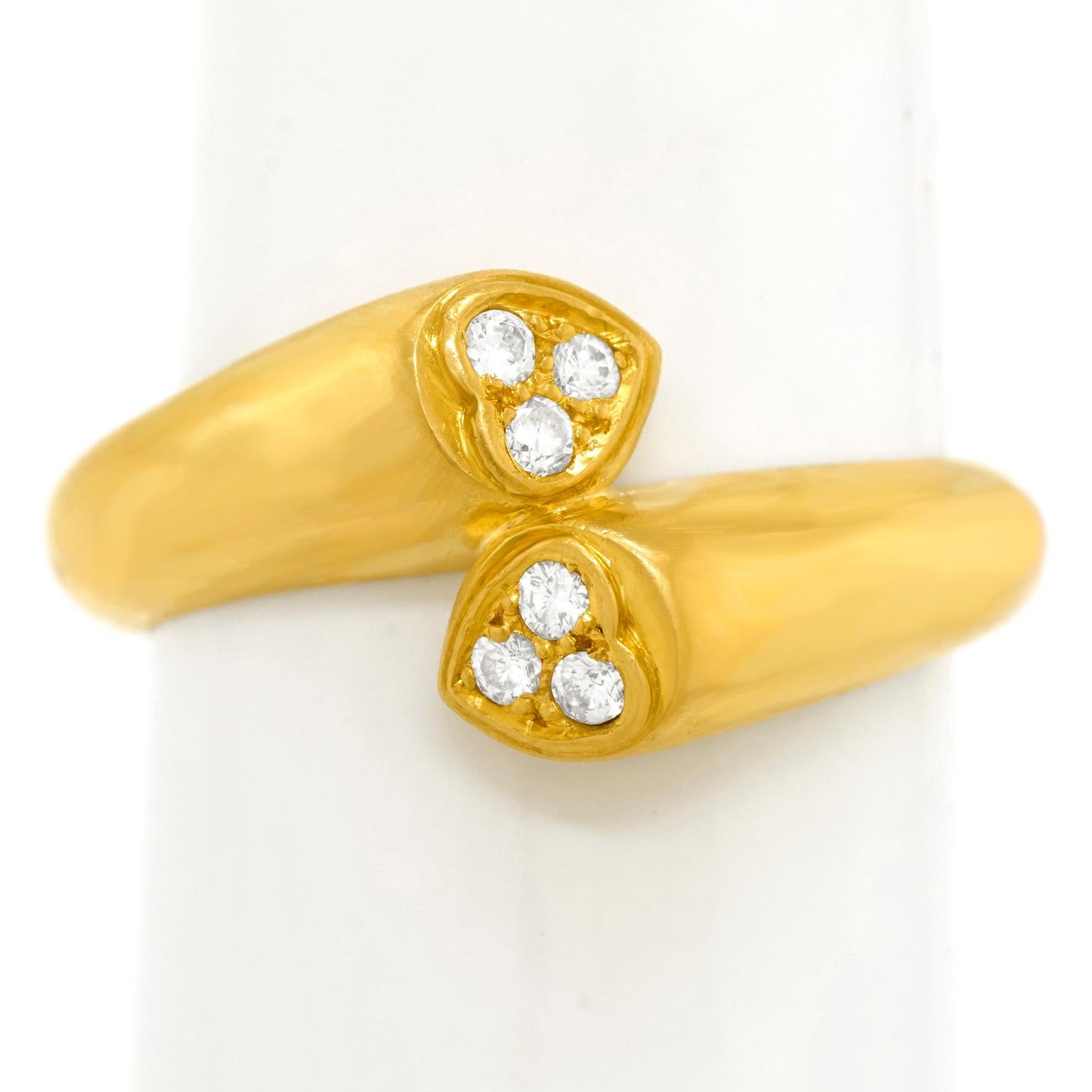 Cartier Deux Tetes Croisses Heart Motif Diamond Ring For Sale 2