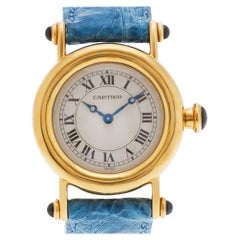 Cartier Diablo 1440 18 Karat Ivory Dial Quartz Watch, 'Certified Authentic'