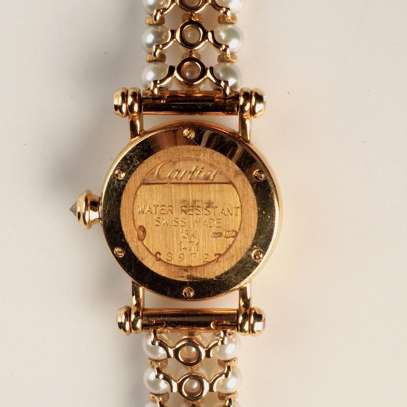 Cartier Diabolo 18 Karat Gold Ladies Watch with Pearl and Diamond Bracelet 2