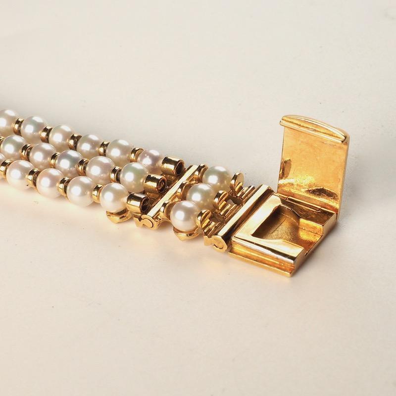 Cartier Diabolo 18 Karat Gold Ladies Watch with Pearl and Diamond Bracelet 4