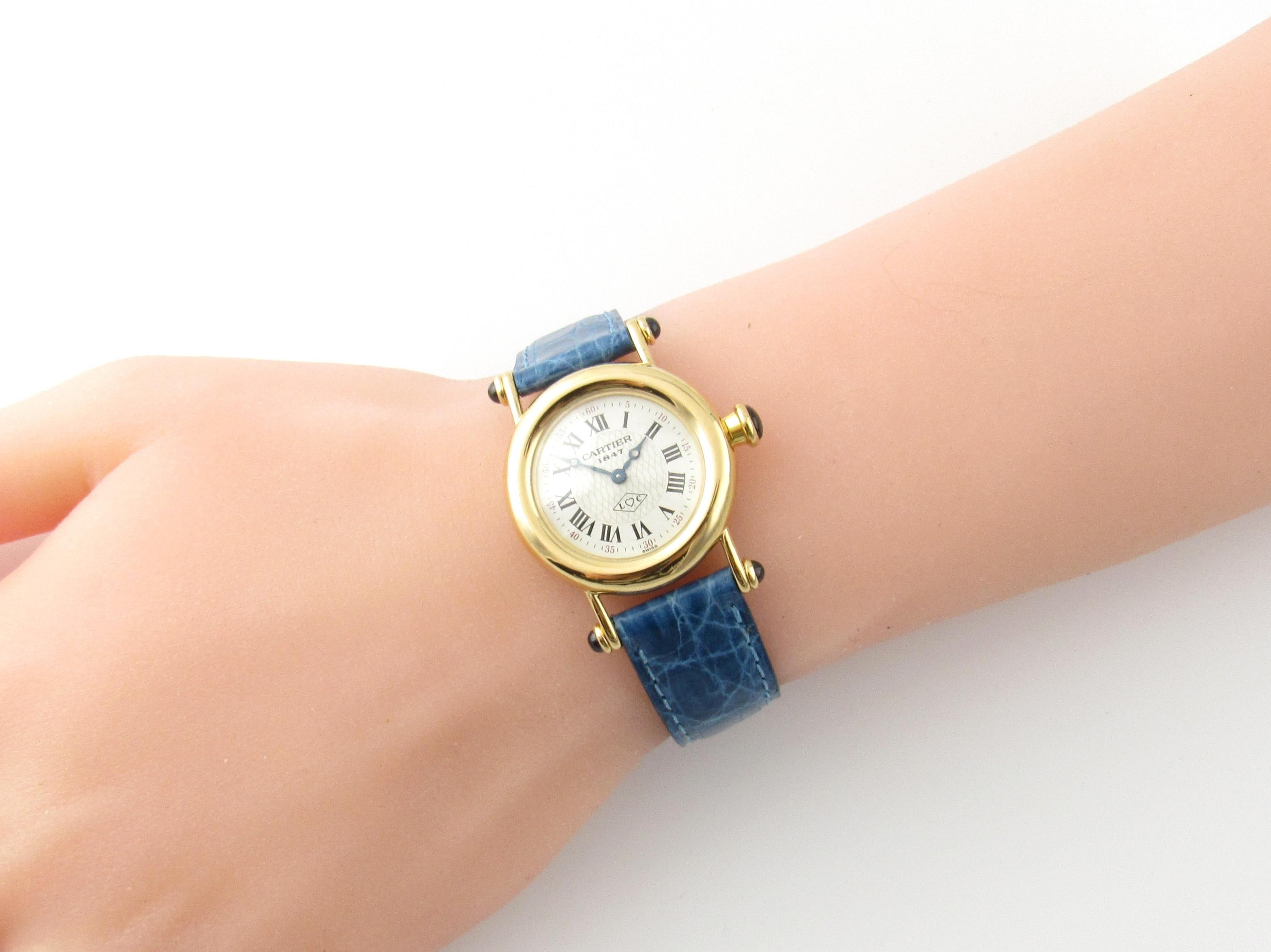 Cartier Diabolo 18 Karat Gold 150 Anniversary Ladies Watch 14400 Blue Band 4