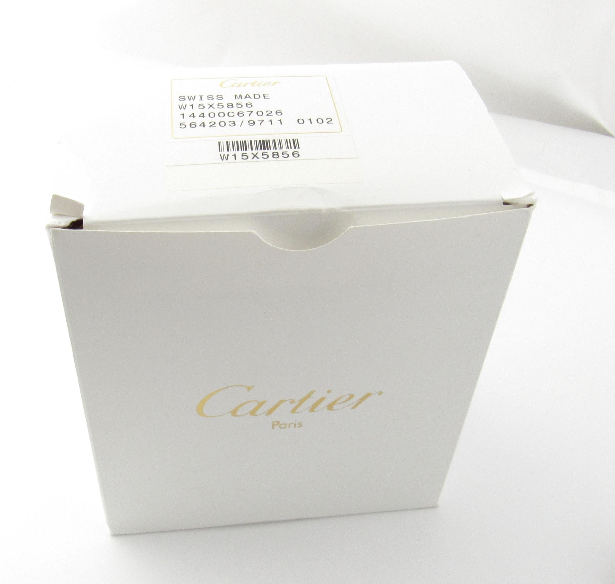 Cartier Diabolo 18 Karat Gold 150 Anniversary Ladies Watch 14400 Blue Band 6
