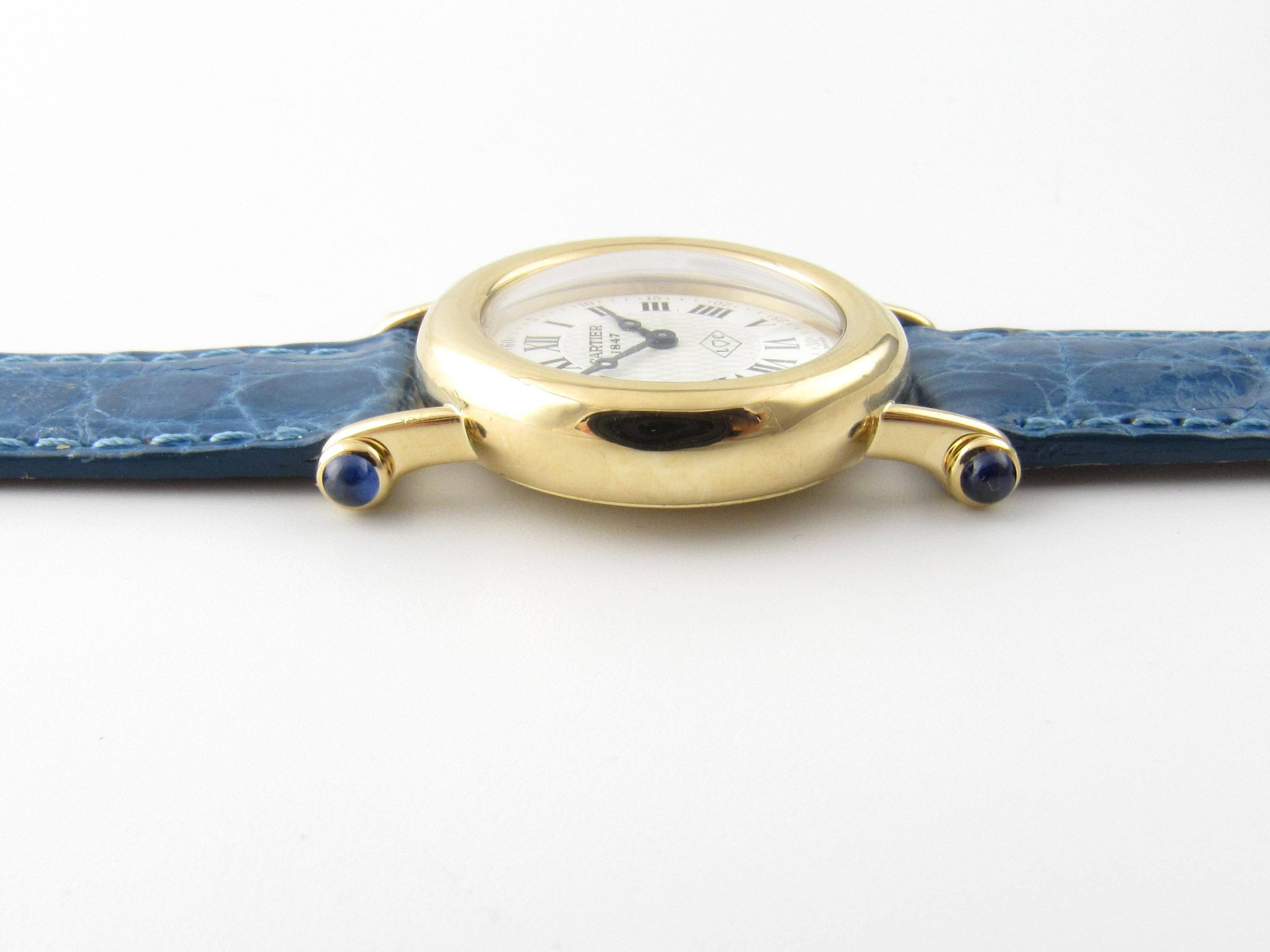 Cartier Diabolo 18 Karat Gold 150 Anniversary Ladies Watch 14400 Blue Band 1
