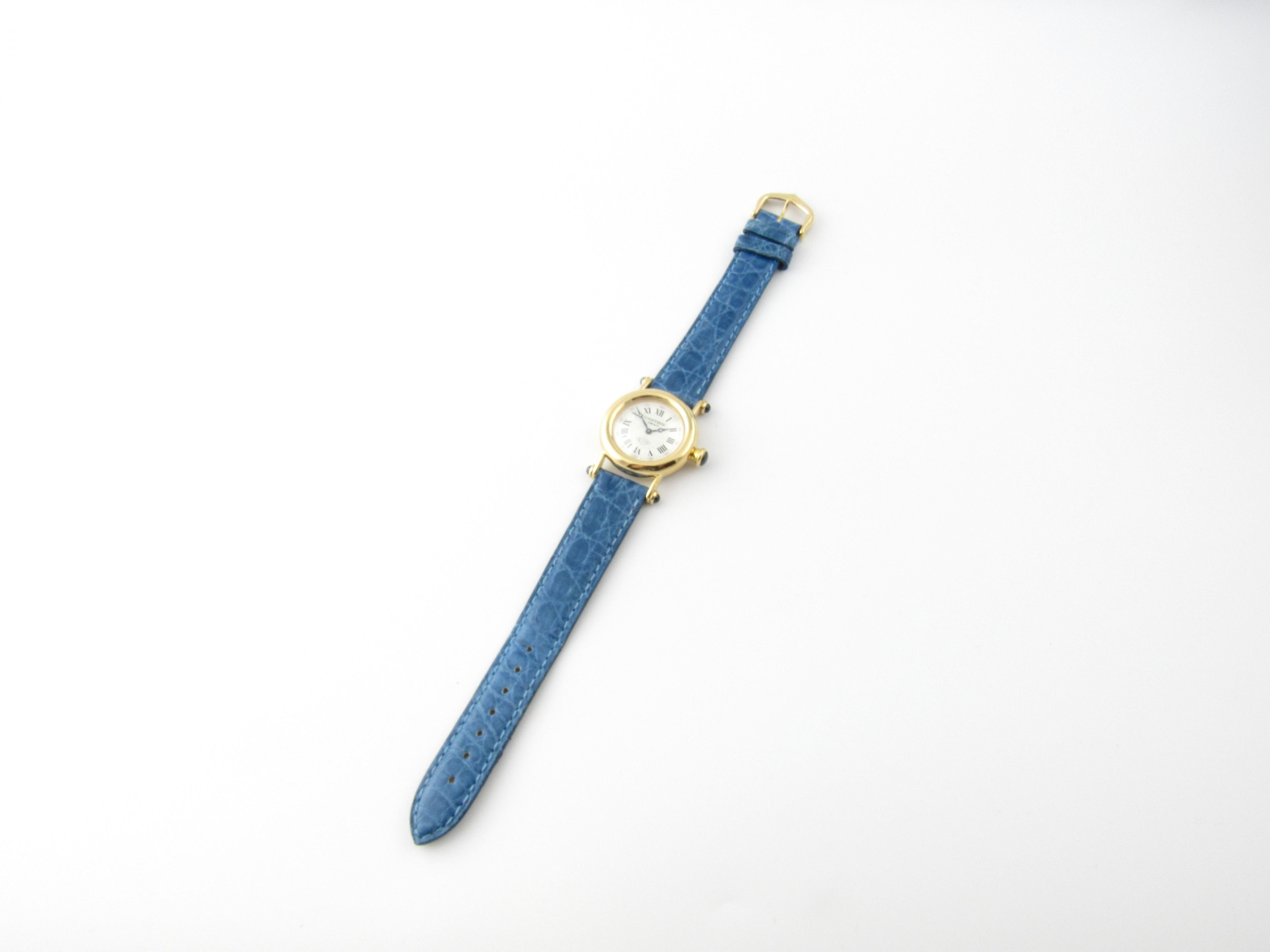 Cartier Diabolo 18 Karat Gold 150 Anniversary Ladies Watch 14400 Blue Band 2