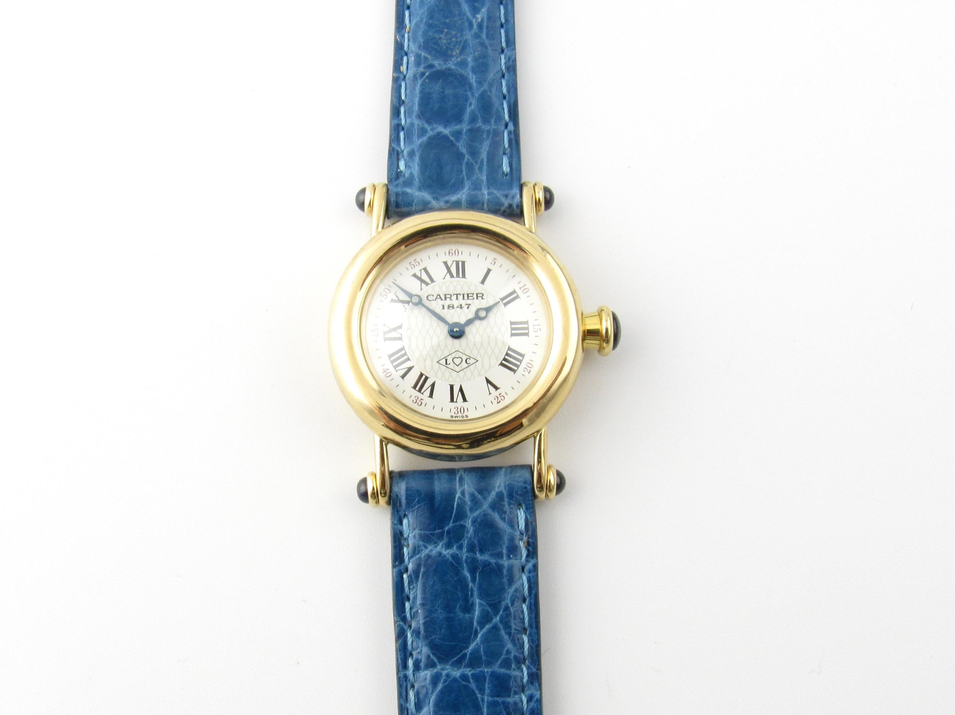 Cartier Diabolo 18 Karat Gold 150 Anniversary Ladies Watch 14400 Blue ...