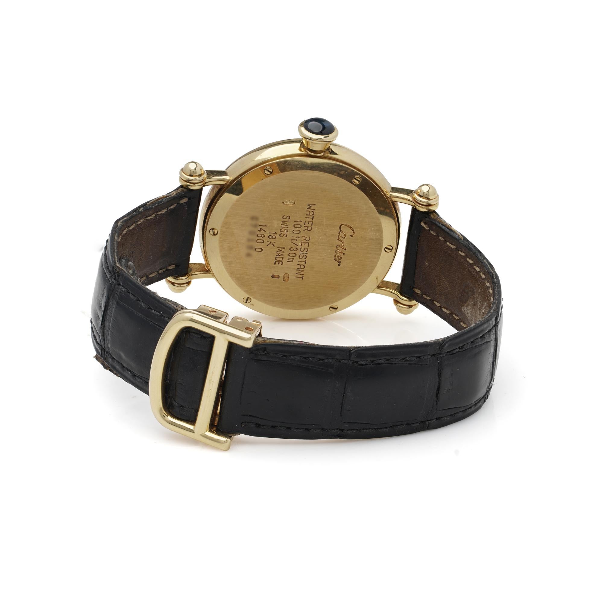 Cartier Diabolo 18K Yellow Gold Manual Wind Wristwatch In Good Condition For Sale In Braintree, GB