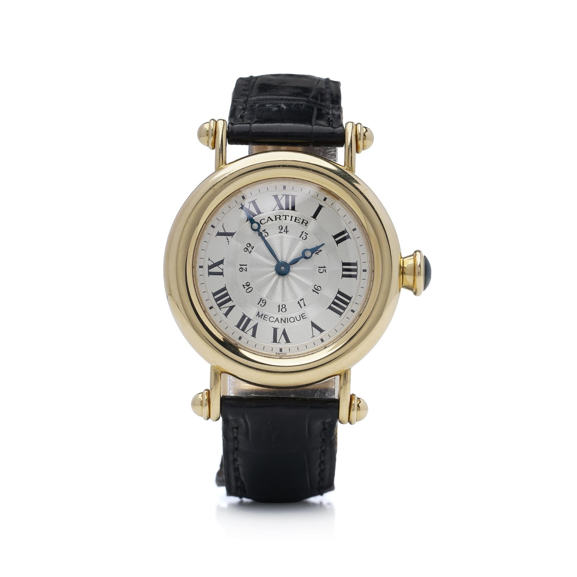 Cartier Diabolo 18K Yellow Gold Manual Wind Wristwatch For Sale 2